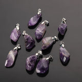Reiki Healing Amethysts Pendants Purple Quartz Raw Crystal Nuggets