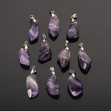 Reiki Healing Amethysts Pendants Purple Quartz Raw Crystal Nuggets