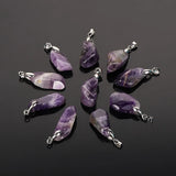 Reiki Healing Amethysts Pendants Purple Quartz Raw Crystal Nuggets
