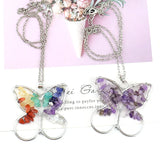 Reiki Healing Gravel Crystal Butterfly Tree Of Life Fortune Tree Necklace