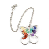 Reiki Healing Gravel Crystal Butterfly Tree Of Life Fortune Tree Necklace
