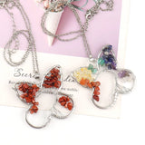Reiki Healing Gravel Crystal Tree Of Life Necklace