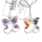 Reiki Healing Gravel Crystal Tree Of Life Necklace