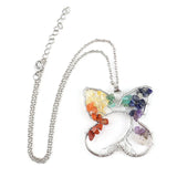 Reiki Healing Gravel Crystal Tree Of Life Necklace