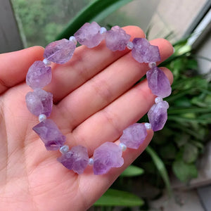 Reiki Healing Purple Crystal Quartz Amethyst Bracelet