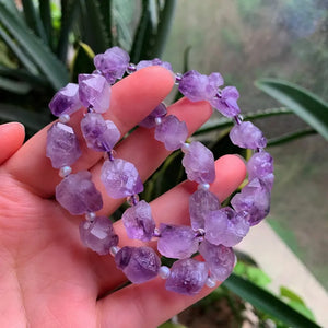 Reiki Healing Purple Crystal Quartz Amethyst Bracelet