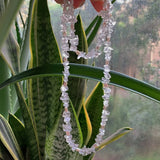 Raw Mineral Clear Quartz Choker Necklace Crystal Pearl Charm