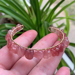 Reiki Healing Crystal Cuff Bracelet Irregular Quartz Stone Bangle Jewelry