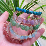 Reiki Healing Crystal Cuff Bracelet Irregular Quartz Stone Bangle Jewelry