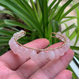 Reiki Healing Crystal Cuff Bracelet Irregular Quartz Stone Bangle Jewelry