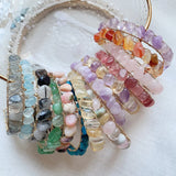Reiki Healing Crystal Cuff Bracelet Irregular Quartz Stone Bangle Jewelry
