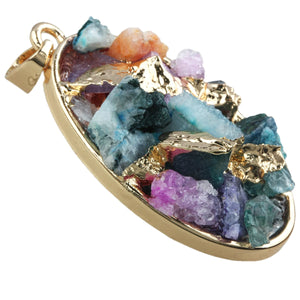 Reiki Healing Crystal Gravel Pendant Charms for Jewelry Making