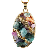 Reiki Healing Crystal Gravel Pendant Charms for Jewelry Making