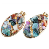 Reiki Healing Crystal Gravel Pendant Charms for Jewelry Making
