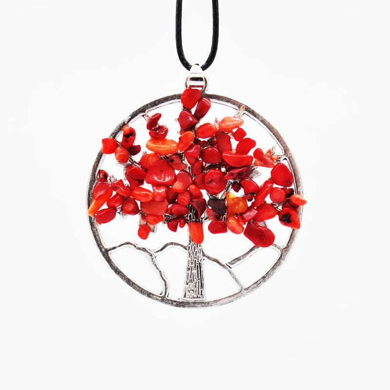 Reiki Healing Crystal Tree Of Life Necklace