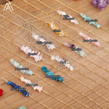 Reiki Healing Crystal Necklace Irregular Chips Citrines Roses Quartz Amazonite A