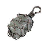 Reiki Crystal Pendant Wire Wrap Charm Raw Amethyst Pink Quartz Stone Pendulum