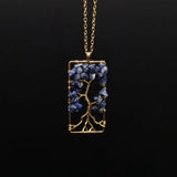 Reiki Healing Necklace Square Tree Of Life Quartz Crystal Choker