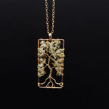 Reiki Healing Necklace Square Tree Of Life Quartz Crystal Choker