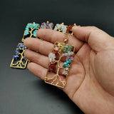 Reiki Healing Necklace Square Tree Of Life Quartz Crystal Choker