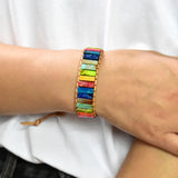 Reiki Healing Chakra Tibetan Bracelet Natural Stone Leather Wrap
