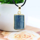 Reiki Healing Pendulum Rock Crystal Kyanite Quartz Necklace