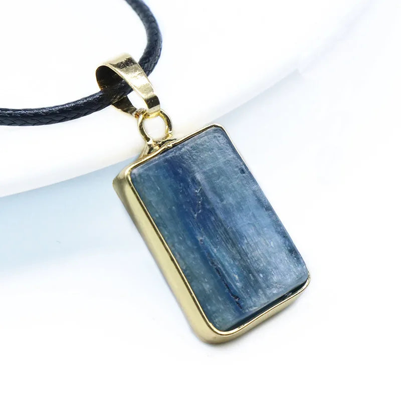Reiki Healing Pendulum Rock Crystal Kyanite Quartz Necklace