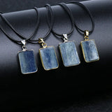 Reiki Healing Pendulum Rock Crystal Kyanite Quartz Necklace