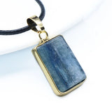 Reiki Healing Pendulum Rock Crystal Kyanite Quartz Necklace