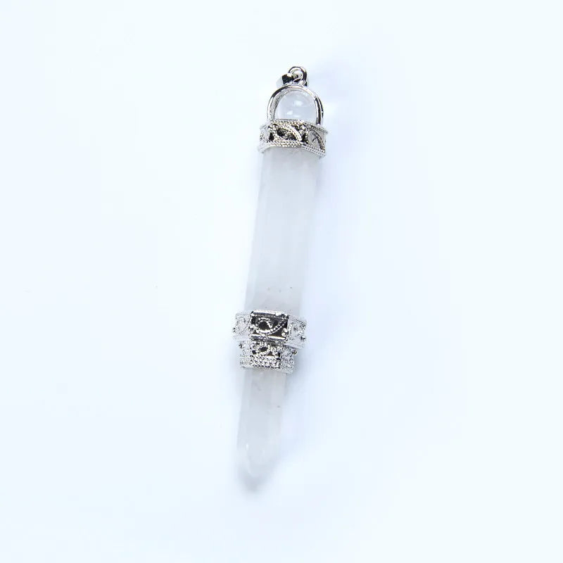 Reiki Healing Purple Crystal 3 Piece Pencil Ball Pendant
