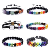 Reiki Healing Stone 7 Chakra Bracelet Meditation Jewelry
