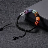 Reiki Healing Stone 7 Chakra Bracelet - Natural Crystal Beads Yoga Bracelet