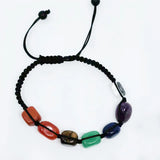 Reiki Healing Stone 7 Chakra Bracelet - Natural Crystal Beads Yoga Bracelet