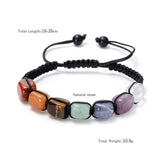 Reiki Healing Stone 7 Chakra Bracelet - Natural Crystal Beads Yoga Bracelet