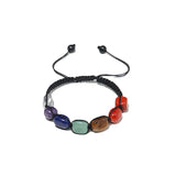 Reiki Healing Stone 7 Chakra Bracelet - Natural Crystal Beads Yoga Bracelet