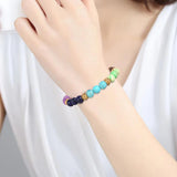 7 Chakra Volcanic Stones Reiki Bracelet