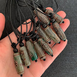 Reiki Healing Stone Necklace Dzi Agates Pendant Buddha Charm