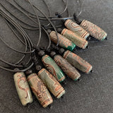 Reiki Healing Stone Necklace Dzi Agates Pendant Buddha Charm