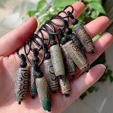 Reiki Healing Stone Necklace Dzi Agates Pendant Buddha Charm