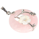Reiki Healing Stone Pendants - Flower Pearl Shell Natural Amethysts