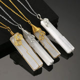 Reiki Healing Selenite Stone Pendant Necklace
