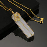 Reiki Healing Selenite Stone Pendant Necklace