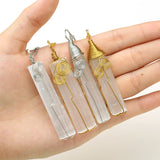 Reiki Healing Selenite Stone Pendant Necklace