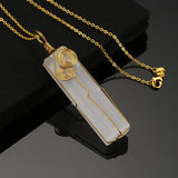 Reiki Healing Selenite Stone Pendant Necklace