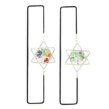 Reiki Healthy Gravel Stone Crystal Hexagram Bookmark