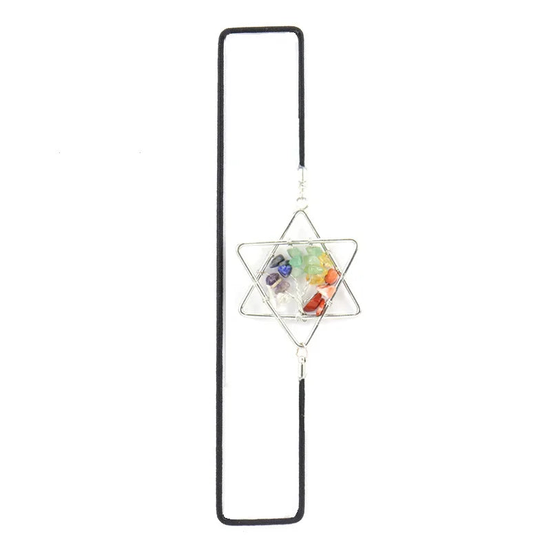 Reiki Healthy Gravel Stone Crystal Hexagram Bookmark
