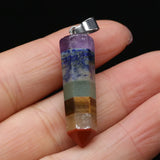Reiki Stripe Agates Pendant Quadrangular Pyramid Shape 8x31mm