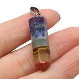 Reiki Stripe Agates Pendant Quadrangular Pyramid Shape 8x31mm