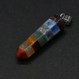 Reiki Stripe Agates Pendant Quadrangular Pyramid Shape 8x31mm
