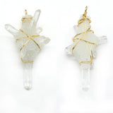 Reiki Natural Quartz Pendant Big Irregular Crystal Pillar Pendulum